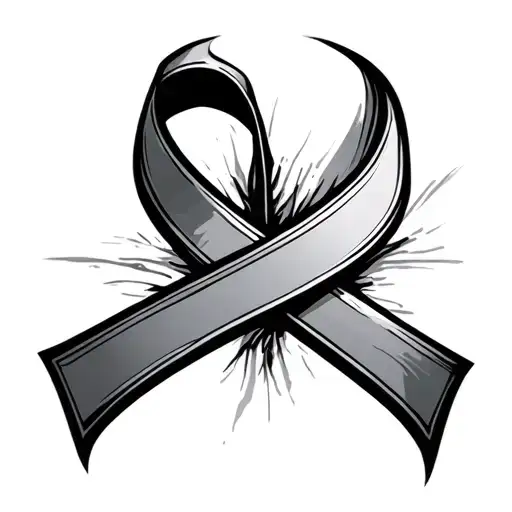 Lung Cancer Ribbon tattoo design idea