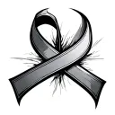 Lung Cancer Ribbon tattoo design idea