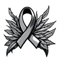 Lung Cancer Ribbon tattoo design idea