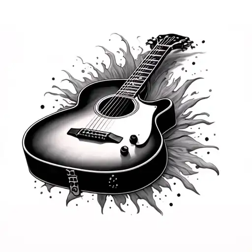Guitar Memorial tattoo design idea