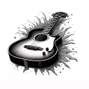 Guitar Memorial tattoo design idea