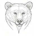 bear face emerging tattoo design idea