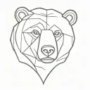 bear face emerging tattoo design idea