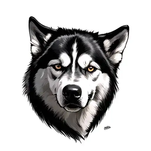 Husky tattoo design idea