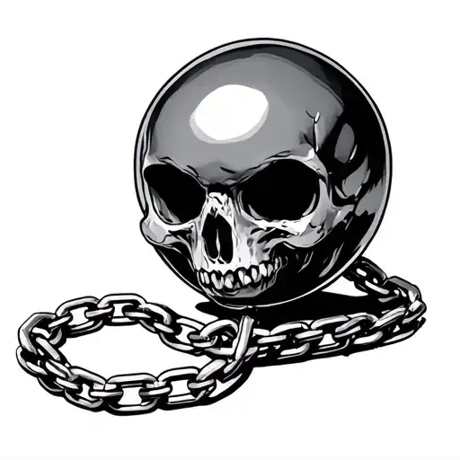 ball & chain tattoo design idea