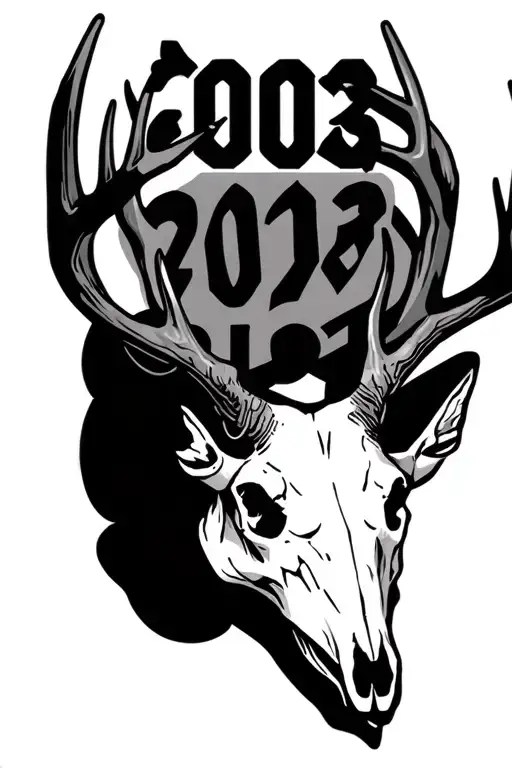 "2003" "2003" deer skull tattoo design idea