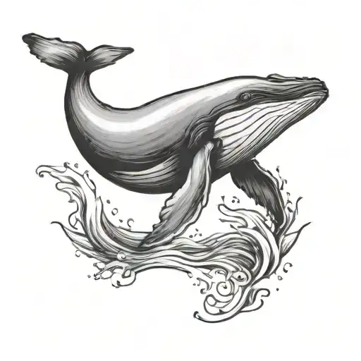 minimalist humpback whale tattoo design idea