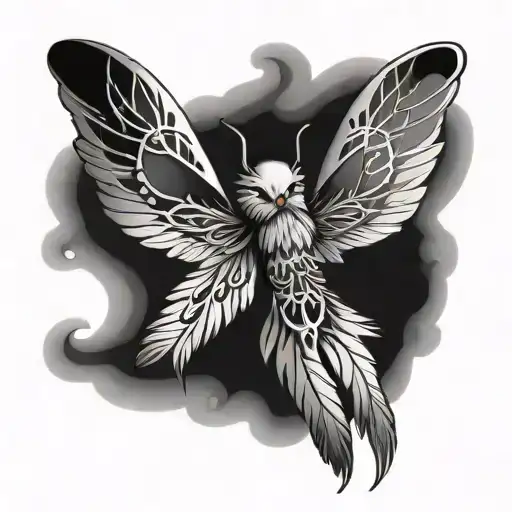 dream catcher moth angel tattoo design idea