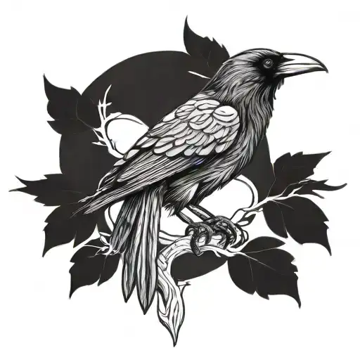 raven tattoo design idea