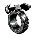 shadow of a man working on a ring with hammer and chisel tattoo design idea