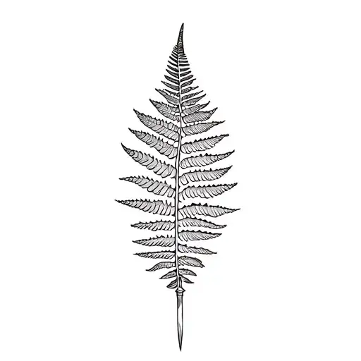 sword fern frond tattoo design idea