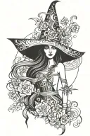 Witchy tattoo design idea