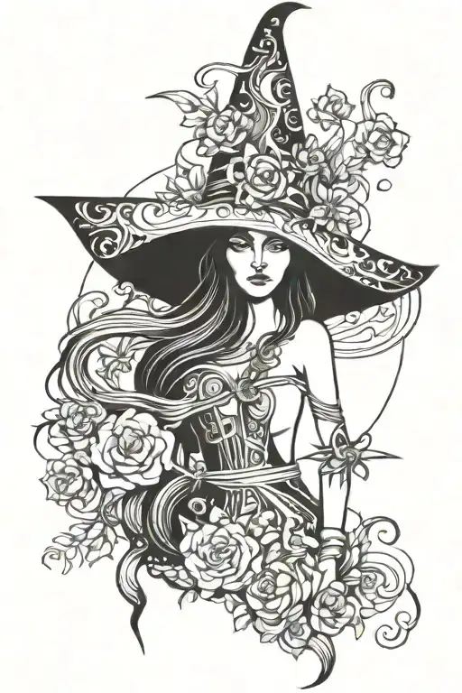 Witchy tattoo design idea