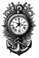 nautical star clock important dates anchor surrounded tattoo design idea