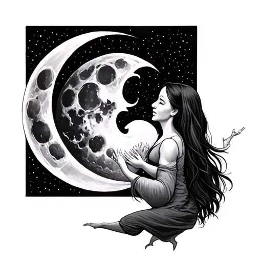 Brother, sister, heaviest, swing, DNA, moon tattoo design idea