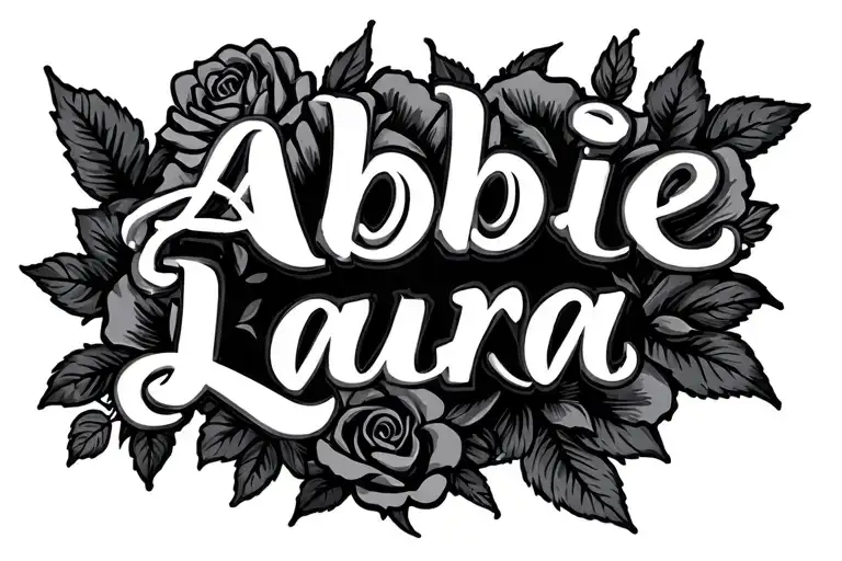 "Abbie Laura" wife name tattoo design idea