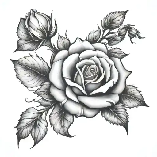 black and white rose sleeve tattoo tattoo design idea