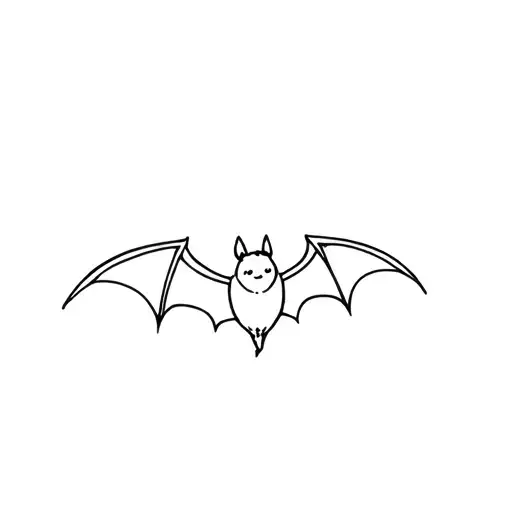 cute bat flying tattoo design idea