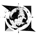 planet earth with tattoo design idea