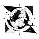 planet earth with tattoo design idea