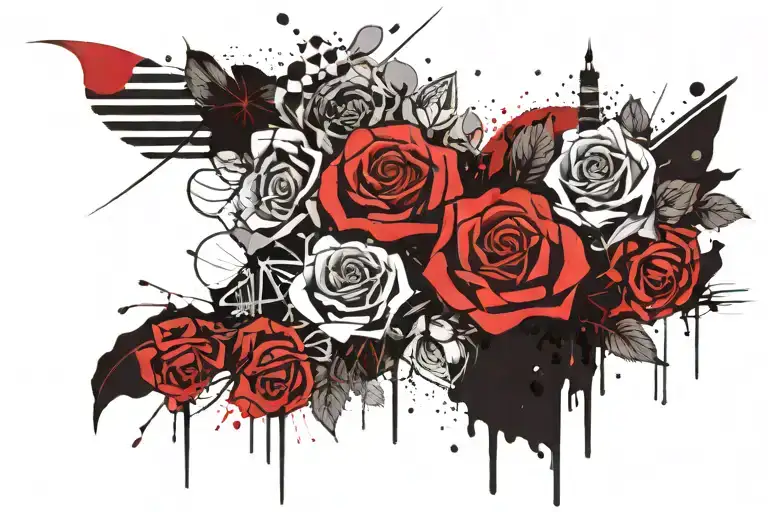 the word "Empathy" with roses in the background  tattoo design idea
