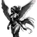 African Angel tattoo design idea