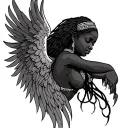 African Angel tattoo design idea