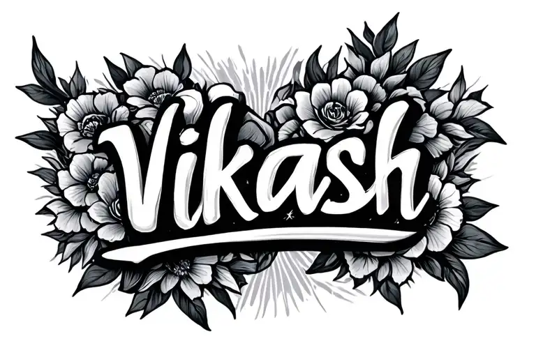 Vikash Name Written tattoo design idea