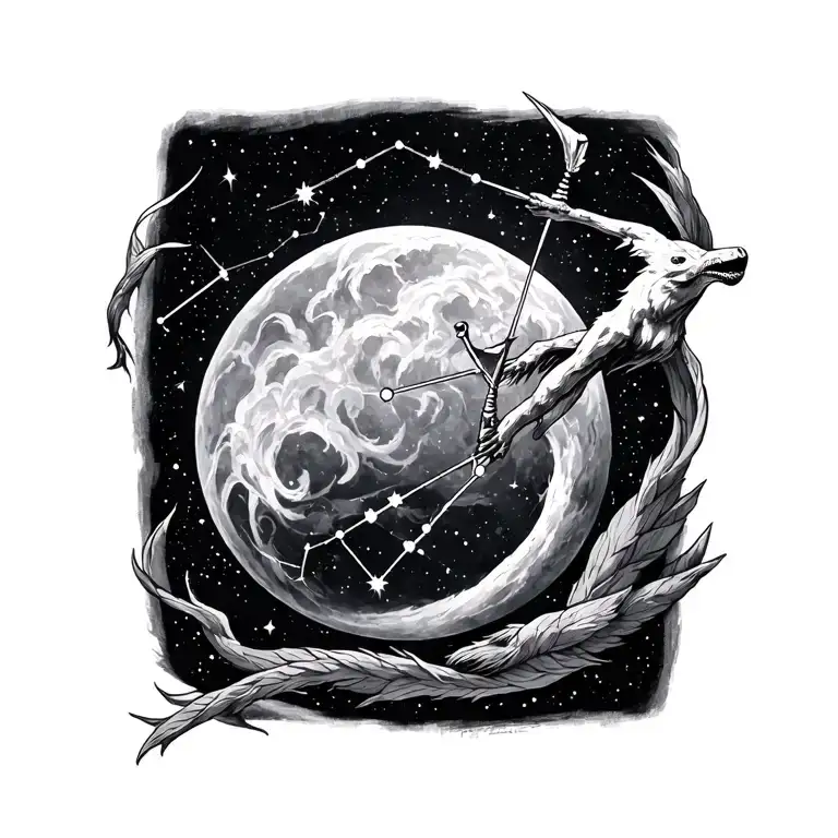 Sagittarius constellation tattoo design idea