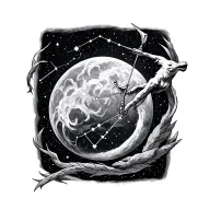 Sagittarius constellation tattoo design idea