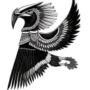 horus, egipt god thoth tattoo design idea