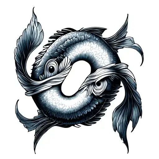 libra and pisces sign mixed tattoo design idea