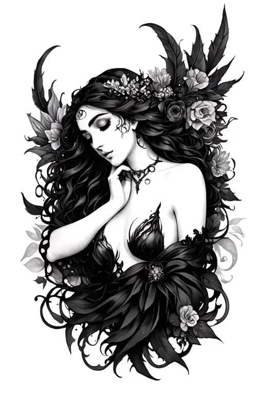 nyx goddess tattoo design idea