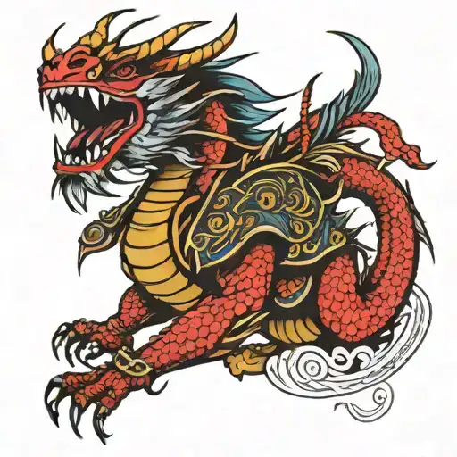 samurai dragon tattoo design idea