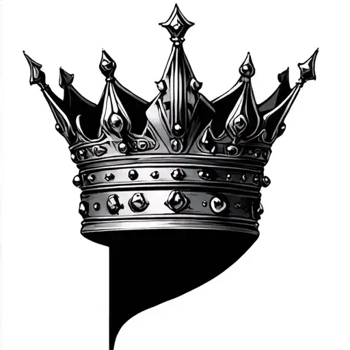 B with crown tattoo design idea