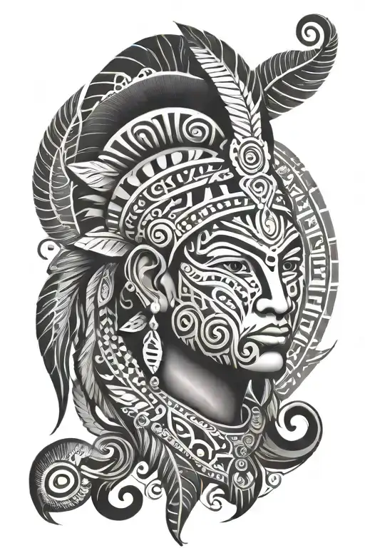 taino tribal sleeve tattoo design idea