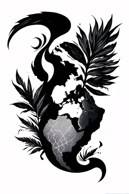 long trips around the world, joy, first love, loss, hurt  tattoo design idea