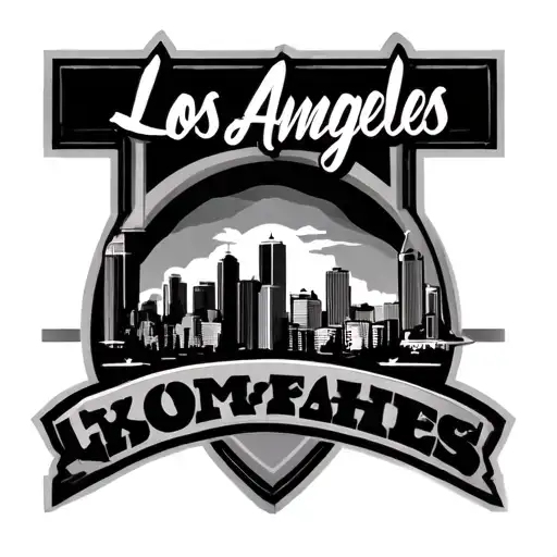 Los Angeles logo and skyline tattoo design idea