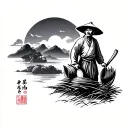 Chinese Farmer tattoo design idea