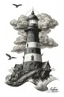 lighthouse tattoo design idea