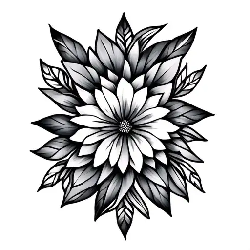 geometric floral patterns incorporated tattoo design idea