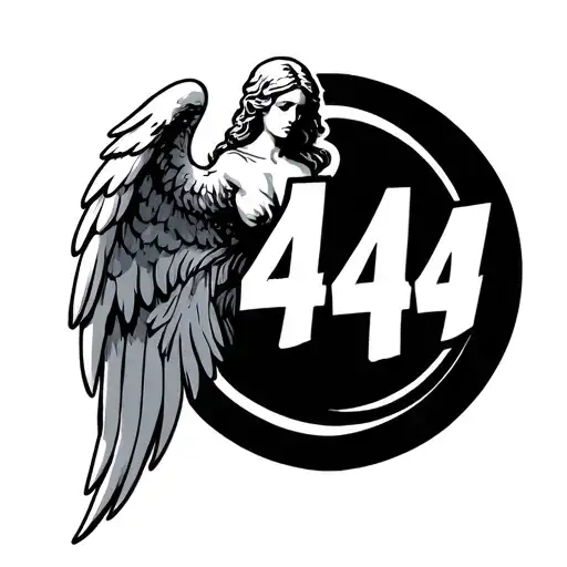 444 angel number tattoo design idea