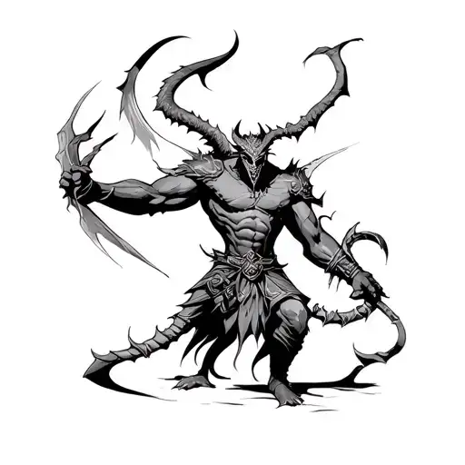 Demon Warrior tattoo design idea
