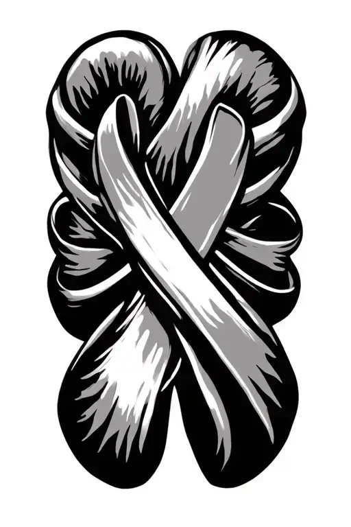kidney transplant ribbon intertwined tattoo design idea