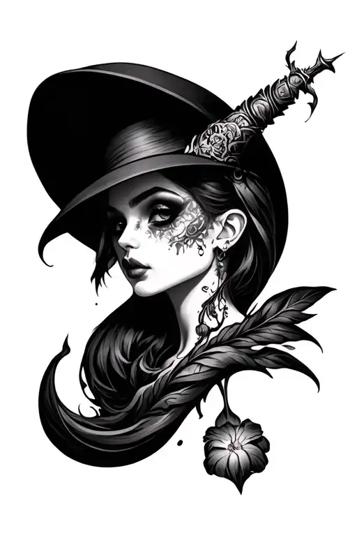 gotic and spicy tattoo design idea