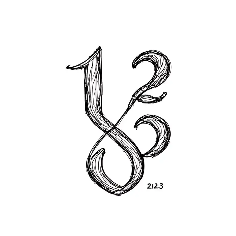 "1 2 3" infinity symbol tattoo design idea