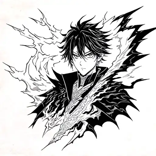kimetsu no yaiba zenitsu with thunder  tattoo design idea