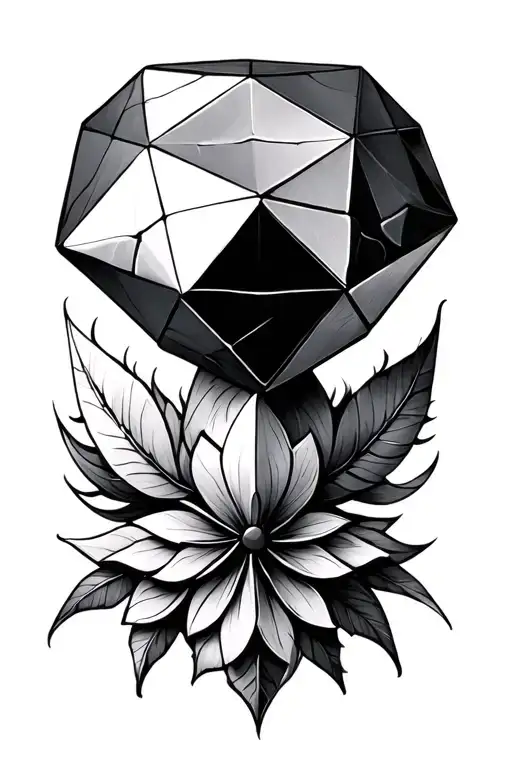 Embellished 2d Icosahedron tattoo design idea