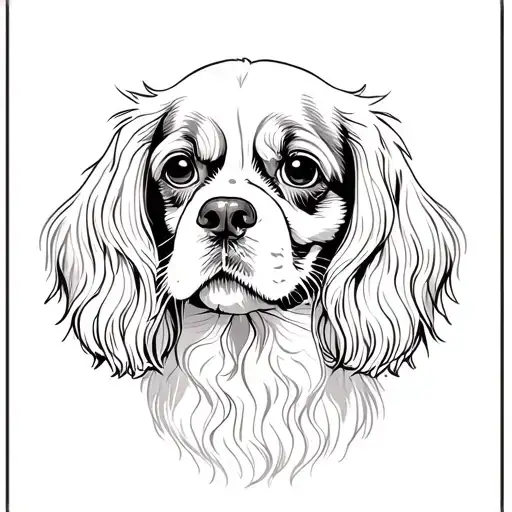 Doodle Cavalier kind Charles spaniel tattoo design idea