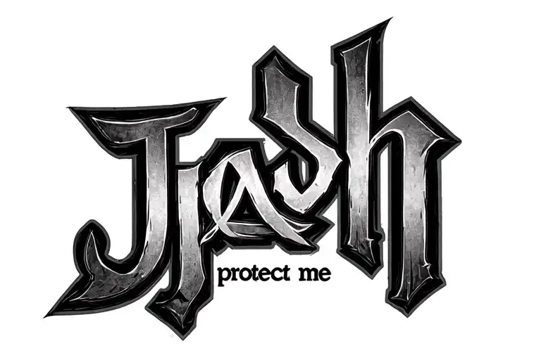 "Jah protect me " canabis tattoo design idea